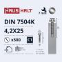 Savisriegiai Haushalt, DIN 7504K, 4.2 x 25 mm, 500 vnt.