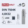 Savisriegiai Haushalt, DIN 7504K, 4,8 x 32 mm, 500 vnt.