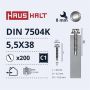 Savisriegiai Haushalt, DIN 7504K, 5,5 x 38 mm, 200 vnt.