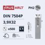 Savisriegiai Haushalt, DIN 7504P, 3,9 x 32 mm, 500 vnt.