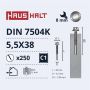 Savisriegiai Haushalt, DIN 7504K, 5,5 x 38 mm, 250 vnt.