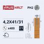 Savisriegiai Haushalt, DIN 14566, 4,2 x 41 mm, 400 vnt.