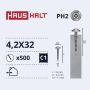 Savisriegiai Haushalt, DIN 14566, 4,2 x 32 mm, 500 vnt.