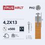 Savisriegiai Haushalt, DIN 14566, 4,2 x 13 mm, 500 vnt.