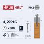 Savisriegiai Haushalt, DIN 14566, 4,2 x 16 mm, 500 vnt.