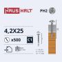 Savisriegiai Haushalt, DIN 14566, 4,2 x 25 mm, 500 vnt.