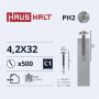 Savisriegiai Haushalt, DIN 14566, 4,2 x 32 mm, 500 vnt.
