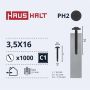 Savisriegiai Haushalt, DIN 14566, 3,5 x 16 mm, 1000 vnt.