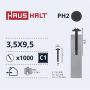 Savisriegiai Haushalt, DIN 7981C, 3,5 x 9.5 mm, 1000 vnt.