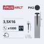 Savisriegiai Haushalt, DIN 7504N, 3,5 x 16 mm, 1000 vnt.