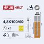 Savisriegiai Haushalt, DIN 7504K, 4,8 x 100/60 mm, 6 vnt.