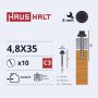 Savisriegiai Haushalt, DIN 7504K, 4,8 x 35 mm, 10 vnt.