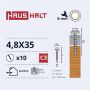 Savisriegiai Haushalt, DIN 7504K, 4,8 x 35 mm, 10 vnt.