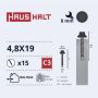 Savisriegiai Haushalt, DIN 7504K, 4,8 x 19 mm, 15 vnt.