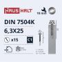 Savisriegiai Haushalt, DIN 7504K, 6,3 x 25 mm, 15 vnt.