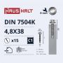 Savisriegiai Haushalt, DIN 7504K, 4,8 x 38 mm, 15 vnt.