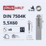 Savisriegiai Haushalt, DIN 7504K, 5,5 x 60 mm, 8 vnt.