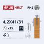 Savisriegiai Haushalt, DIN 14566, 4,2 x 41/31 mm, 15 vnt.