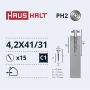 Savisriegiai Haushalt, DIN 14566, 4,2 x 41/31 mm, 15 vnt.