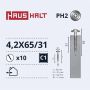 Savisriegiai Haushalt, DIN 14566, 4,2 x 65/31 mm, 10 vnt.