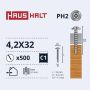 Savisriegiai Haushalt, DIN 14566, 4,2 x 32 mm, 20 vnt.