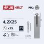 Savisriegiai Haushalt, DIN 14566, 4,2 x 25 mm, 25 vnt.