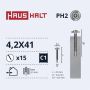 Savisriegiai Haushalt, DIN 14566, 4.2 x 41 mm, 15 vnt.