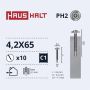 Savisriegiai Haushalt, DIN 14566, 4.2 x 65 mm, 10 vnt.