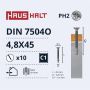Savisriegiai Haushalt, DIN 7504O, 4,8 x 45 mm, 10 vnt.