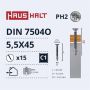 Savisriegiai Haushalt, DIN 7504O, 5,5 x 45 mm, 15 vnt.