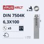 Savisriegiai Haushalt, DIN 7504K, 6.3 x 100 mm, 5 vnt.