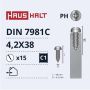 Savisriegiai Haushalt, DIN 7981C, 4.2 x 38 mm, 15 vnt.