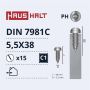 Savisriegiai Haushalt, DIN 7981C, 5.5 x 38 mm, 15 vnt.