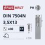 Savisriegiai Haushalt, DIN 7504N, 3.5 x 13 mm, 30 vnt.