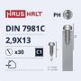 Savisriegiai Haushalt, DIN7981C, 2.9 x 13 mm, 30 vnt.