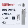 Savisriegiai Haushalt, DIN7981C, 2.9 x 9.5 mm, 30 vnt.