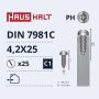 Savisriegiai Haushalt, DIN7981C, 4,2 x 25 mm, 25 vnt.