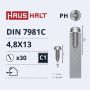 Savisriegiai Haushalt, DIN7981C, 4,8 x 13 mm, 30 vnt.