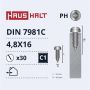 Savisriegiai Haushalt, DIN7981C, 4,8 x 16 mm, 30 vnt.