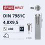 Savisriegiai Haushalt, DIN7981C, 4,8 x 9.5 mm, 30 vnt.