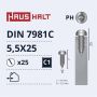 Savisriegiai Haushalt, DIN 7981C, 5,5 x 25 mm, 25 vnt.