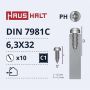 Savisriegiai Haushalt, DIN7981C, 6,3 x 32 mm, 10 vnt.