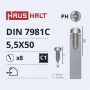 Savisriegiai Haushalt, DIN7981C, 5,5 x 50 mm, 8 vnt.