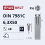 Savisriegiai Haushalt, DIN7981C, 6,3 x 50 mm, 8 vnt.