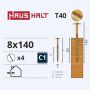 Medsraigčiai Haushalt, 8x140/80 mm, ZN, T40, 4 vnt.