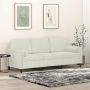 Trivietė sofa su pagalvėlėmis, kreminės spalvos, 180cm, aksomas