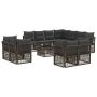 Sodo Sofų Rinkinys 12 pcs Pilka poliratanas