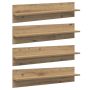 Sieninės lentynos 4 pcs Amatininkų ąžuolas 80 x 11,5 x 18 cm