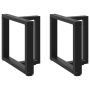 Kavos staliuko kojelės, T formos, 2 vnt., juodos, 50x25x(42-43) cm, plienas