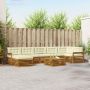 Sofų komplektai su pagalve 8 pcs Natūralus ir grietinėlė